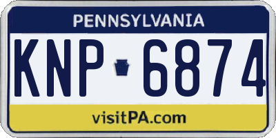 PA license plate KNP6874