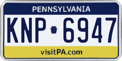PA license plate KNP6947