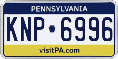 PA license plate KNP6996