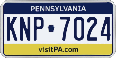 PA license plate KNP7024