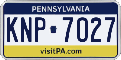 PA license plate KNP7027