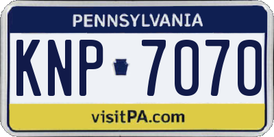 PA license plate KNP7070