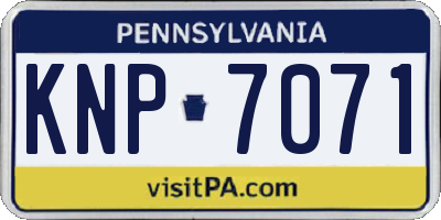 PA license plate KNP7071