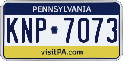 PA license plate KNP7073