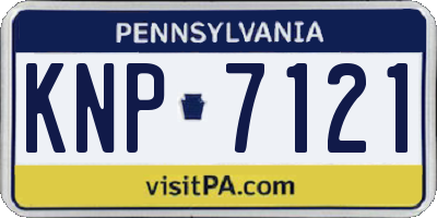 PA license plate KNP7121