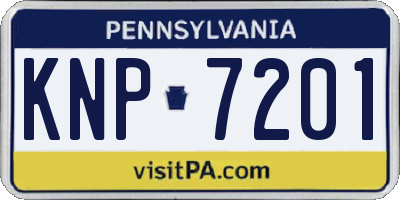 PA license plate KNP7201