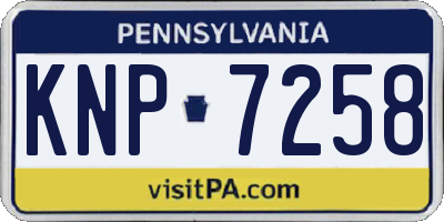 PA license plate KNP7258