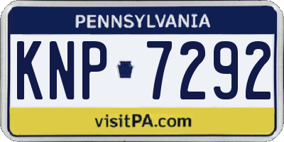 PA license plate KNP7292