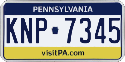 PA license plate KNP7345