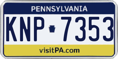 PA license plate KNP7353