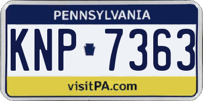 PA license plate KNP7363