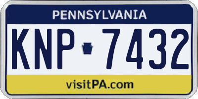 PA license plate KNP7432