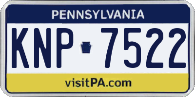 PA license plate KNP7522