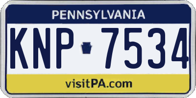 PA license plate KNP7534