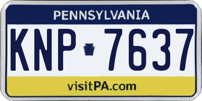 PA license plate KNP7637