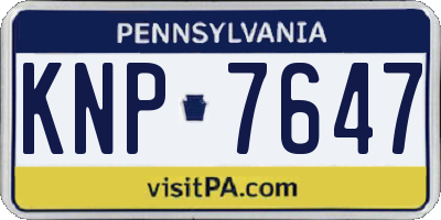 PA license plate KNP7647