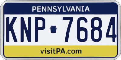 PA license plate KNP7684