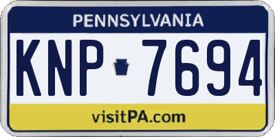 PA license plate KNP7694