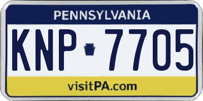 PA license plate KNP7705