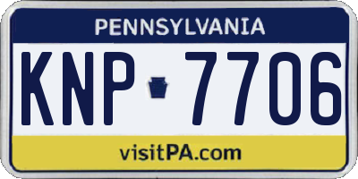 PA license plate KNP7706