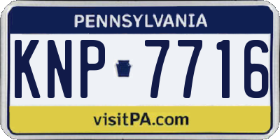PA license plate KNP7716