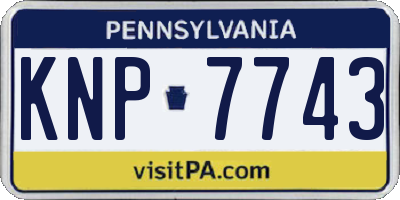 PA license plate KNP7743
