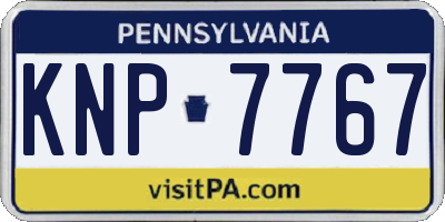 PA license plate KNP7767