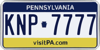 PA license plate KNP7777