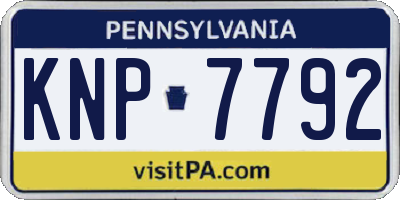 PA license plate KNP7792
