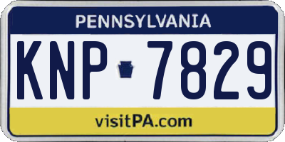 PA license plate KNP7829