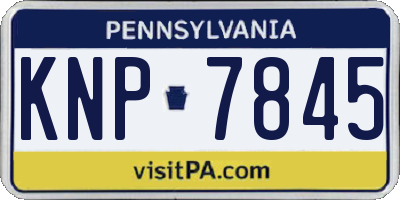 PA license plate KNP7845