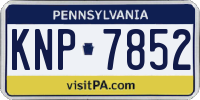 PA license plate KNP7852