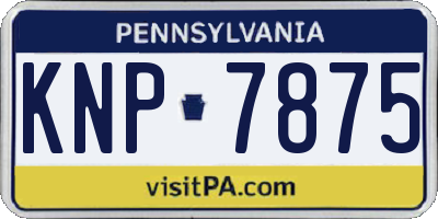 PA license plate KNP7875