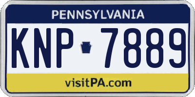PA license plate KNP7889