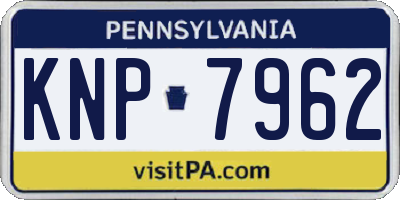 PA license plate KNP7962