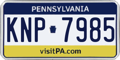 PA license plate KNP7985