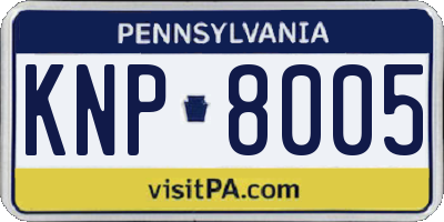PA license plate KNP8005