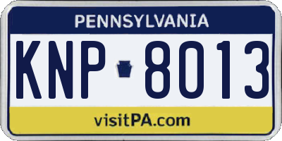 PA license plate KNP8013