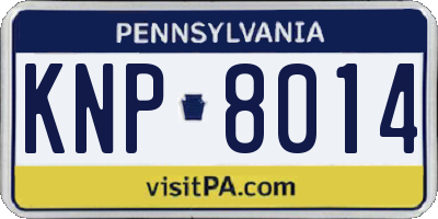 PA license plate KNP8014