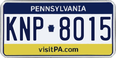 PA license plate KNP8015