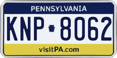 PA license plate KNP8062