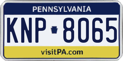 PA license plate KNP8065