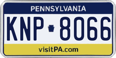 PA license plate KNP8066