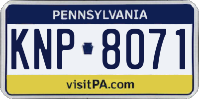 PA license plate KNP8071