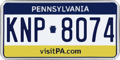 PA license plate KNP8074