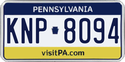 PA license plate KNP8094