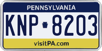 PA license plate KNP8203