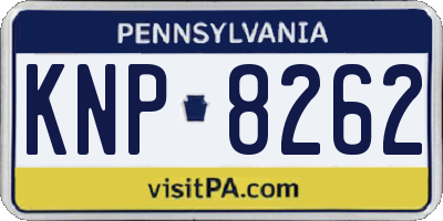 PA license plate KNP8262
