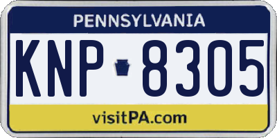 PA license plate KNP8305