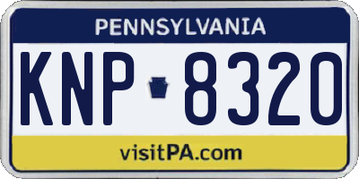 PA license plate KNP8320